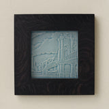 Rookwood Roebling Bridge City Scene art tile in an ebony black wood frame