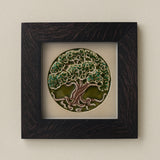 Rookwood 8x8 Tree of Life Grove summer art tile in a black ebony wood frame