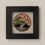 Rookwood 8x8 Bramble spring art tile in a black ebony wood frame