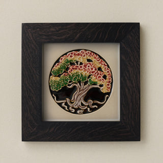 Rookwood 8x8 Bramble spring art tile in a black ebony wood frame