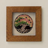 Rookwood 8x8 Russet fall art tile in a golden oak wood frame