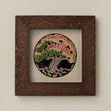 Rookwood 8x8 Russet fall art tile in a dark walnut wood frame