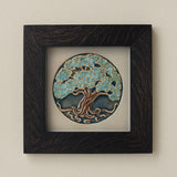 Rookwood 8x8 Silverwood winter art tile in a black ebony wood frame