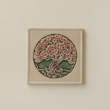 Rookwood 8x8 Bramble art tile featuring a cherry blossom tree in spring, unframed