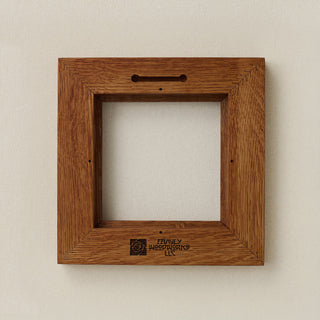Backside of Rookwood 6x6 Craftsman tile frame in golden oak