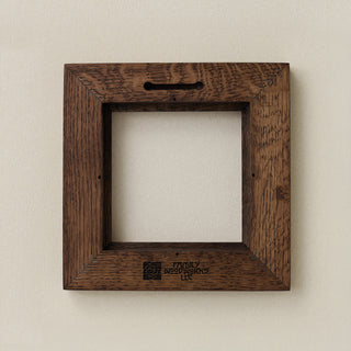 Backside of Rookwood 6x6 Craftsman tile frame in dark walnut