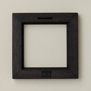 Back of Rookwood 8x8 ebony Craftsman tile frame showing construction and hanging slot