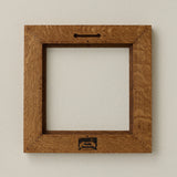Back of Rookwood 8x8 golden oak Craftsman tile frame showing construction and hanging slot