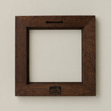 Back of Rookwood 8x8 dark walnut Craftsman tile frame showing construction and hanging slot
