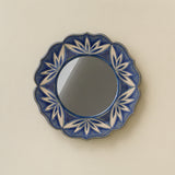 Hand-thrown and hand-glazed ceramic wall mirror by Rookwood Pottery
