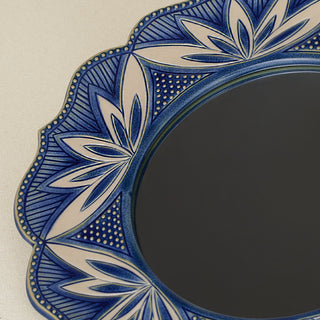 Close-up details of the one-of-a-kind mirror.