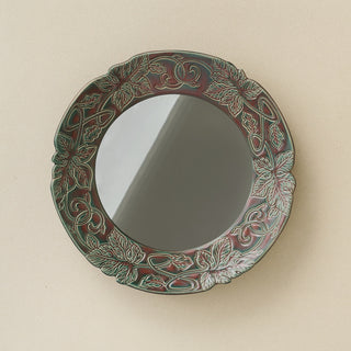 Hand-thrown and hand-glazed ceramic wall mirror by Rookwood Pottery