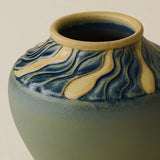 Close-up details of the one-of-a-kind vase.