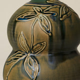 Close-up details of the one-of-a-kind vase.