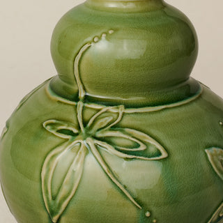 Close-up details of the one-of-a-kind vase.