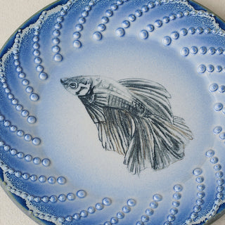 Close-up details of the one-of-a-kind plate.