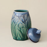 Close-up details of the one-of-a-kind canister.