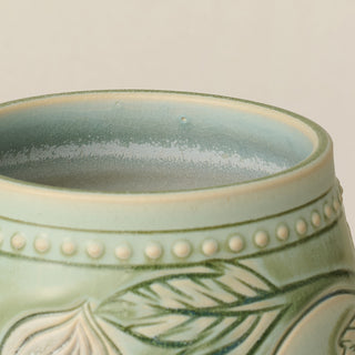 Close-up details of the one-of-a-kind canister.