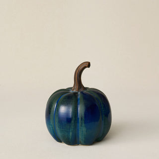 Hand-thrown and hand-glazed ceramic pumpkin by Rookwood Pottery