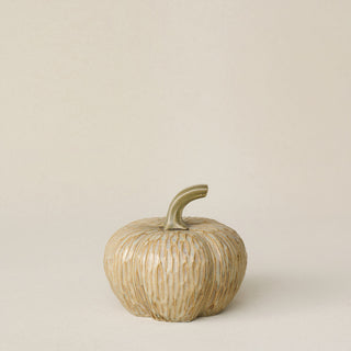 Hand-thrown and hand-glazed ceramic pumpkin by Rookwood Pottery