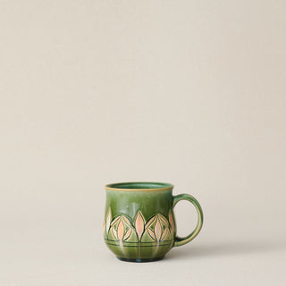 Hand-thrown and hand-glazed ceramic mug by Rookwood Pottery