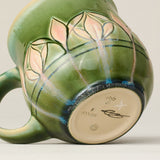 Close-up details of the one-of-a-kind mug.