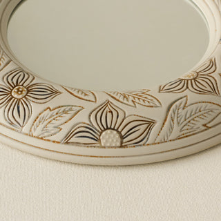 Close-up details of the one-of-a-kind mirror.