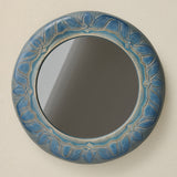 Hand-thrown and hand-glazed ceramic mirror by Rookwood Pottery