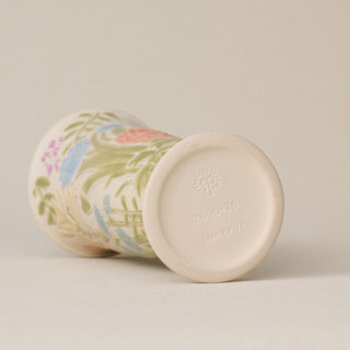 Floral Trumpet Vase, Hand-Painted