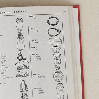 Open book of Rookwood archives, showing the Floral Trumpet Vase Mold No. 2690