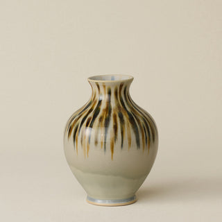 The Boule Vase by Tammy Maloney with expressive, layered glazes.