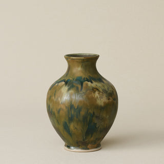 The Boule Vase by Tammy Maloney with expressive, layered glazes.