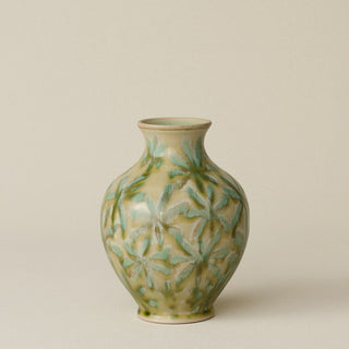 The Boule Vase by Tammy Maloney with expressive, layered glazes.
