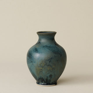The Boule Vase by Tammy Maloney with expressive, layered glazes.