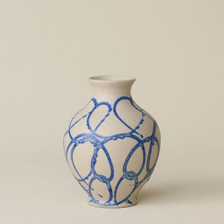 The Boule Vase by Tammy Maloney with expressive, layered glazes.
