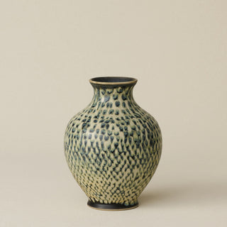 The Boule Vase by Tammy Maloney with expressive, layered glazes.