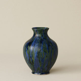 The Boule Vase by Tammy Maloney with expressive, layered glazes.
