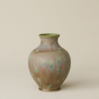 The Boule Vase by Tammy Maloney with expressive, layered glazes.