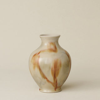 The Boule Vase by Tammy Maloney with expressive, layered glazes.
