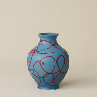 The Boule Vase by Tammy Maloney with expressive, layered glazes.